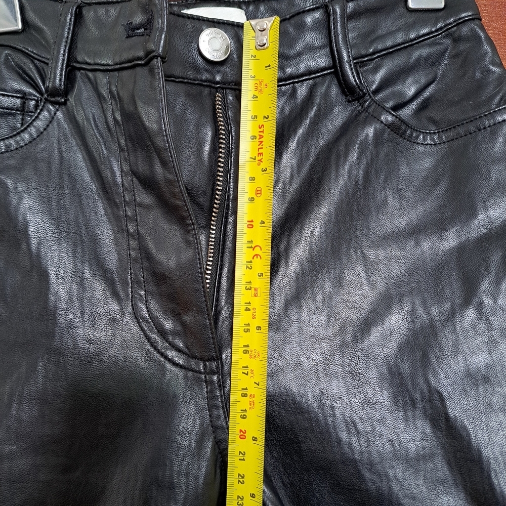 Wilfred Aritzia Black Faux Leather Pants | Size 00 | High Rise Straight Leg - Picture 5 of 10